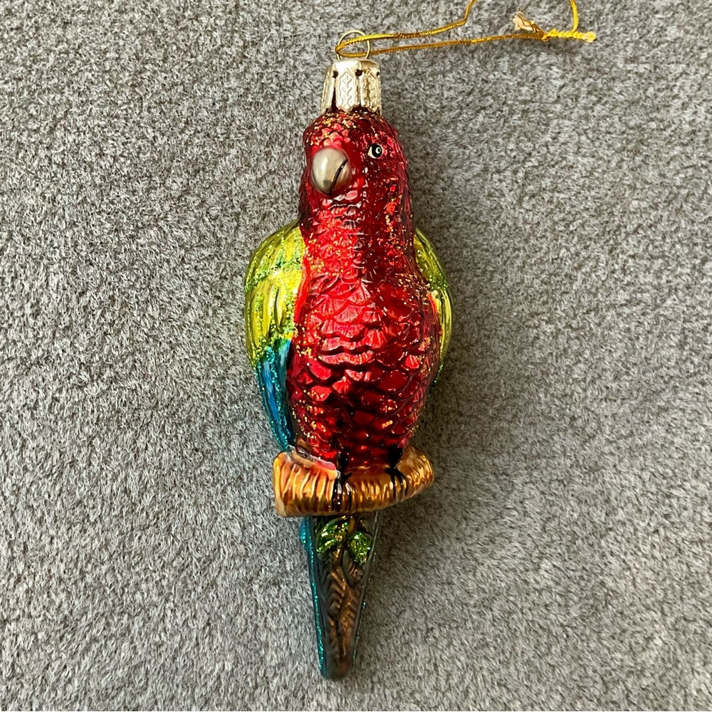 Beautiful Colors Glass Parrot Ornament